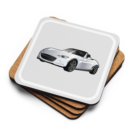 White Miata ND Cork-back coaster