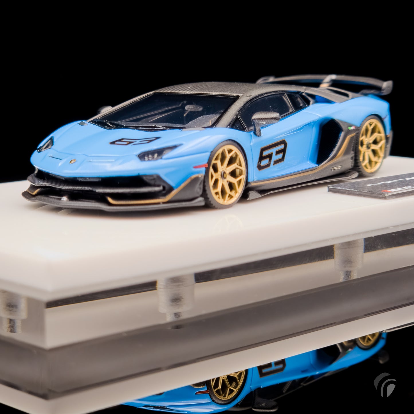 Tardis x Upfront Garage 1/64 Scale Lamborghini Aventador SVJ 63 Limited Edition Blue Ageris (Resin)