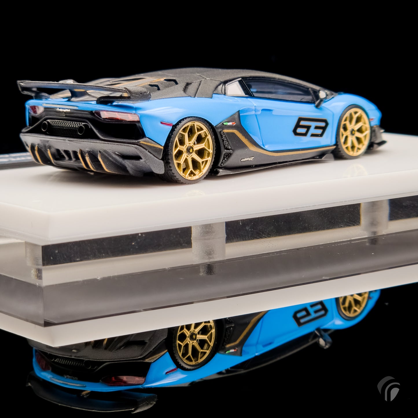 Tardis x Upfront Garage 1/64 Scale Lamborghini Aventador SVJ 63 Limited Edition Blue Ageris (Resin)