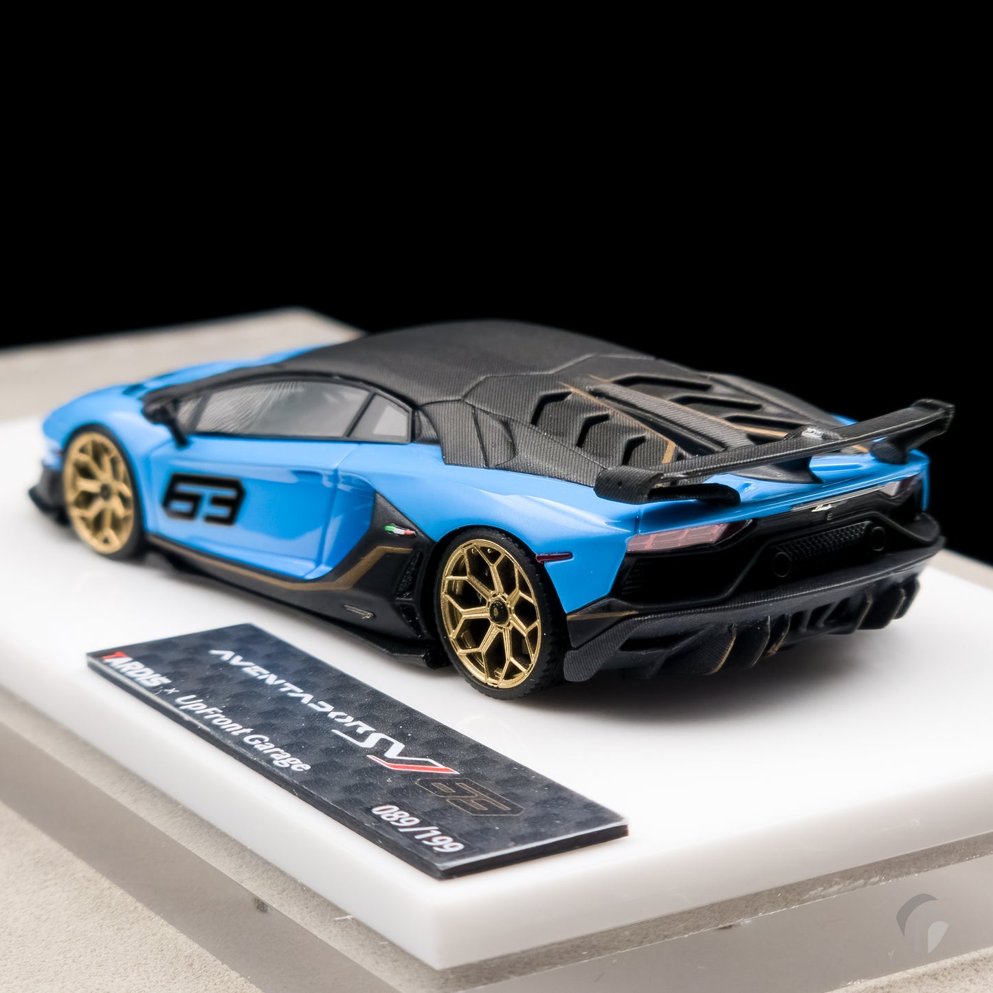 Tardis x Upfront Garage 1/64 Scale Lamborghini Aventador SVJ 63 Limited Edition Blue Ageris (Resin)